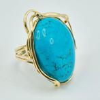 Turquoise - Zilver, Verguld - Ring - Turquoise Americano