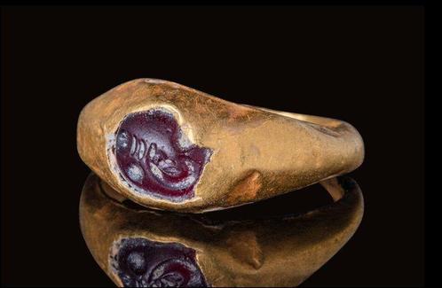 Sasanien Or Anneau dor (Sassanide) avec inscription | fin, Handtassen en Accessoires, Antieke sieraden