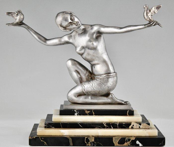 Joan Salvado Voltas - sculptuur, Art Deco danseres met, Antiek en Kunst, Antiek | Meubels | Stoelen en Sofa's