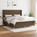 vidaXL Boxspring met matras stof donkerbruin 160x200 cm, Verzenden, Nieuw
