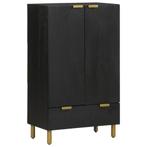 vidaXL Hoge kast 60x33x100 cm bewerkt hout zwart, Huis en Inrichting, Woonaccessoires | Cd- en Dvd-rekken, Verzenden, Nieuw