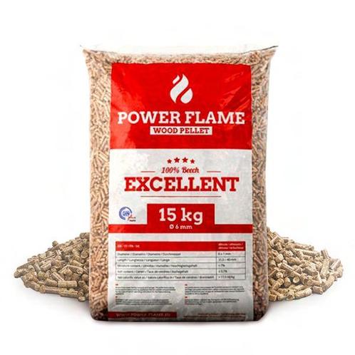 Houtpellets Power Flame Excellent 100% Beuk, Tuin en Terras, Brandhout, Blokken, 6 m³ of meer, Beukenhout, Verzenden
