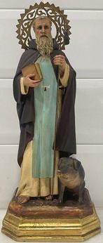 sculptuur, San Antonio Abad - 46 cm - Hout, Kristal,, Antiek en Kunst