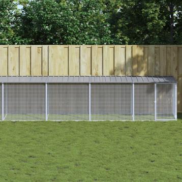 vidaXL Kippenhok met dak 803x98x90 cm gegalvaniseerd staal, Dieren en Toebehoren, Verzenden, Nieuw