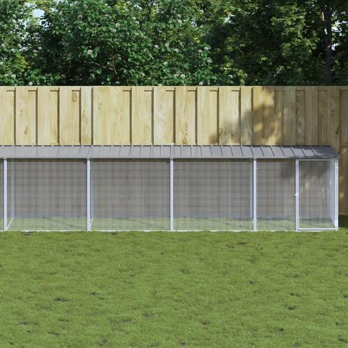 vidaXL Kippenhok met dak 803x98x90 cm gegalvaniseerd staal, Dieren en Toebehoren, Knaagdieren en Konijnen | Hokken en Kooien, Nieuw