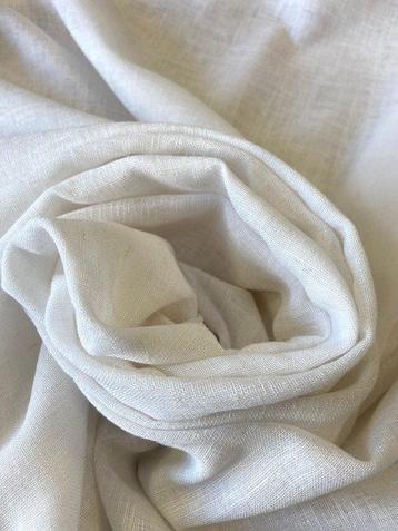 Tissu prestigieux en lin blanc mélangé plombé pour rideaux