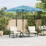 vidaXL Parasol met stalen paal 248x248x248 cm blauw, Tuin en Terras, Verzenden, Nieuw