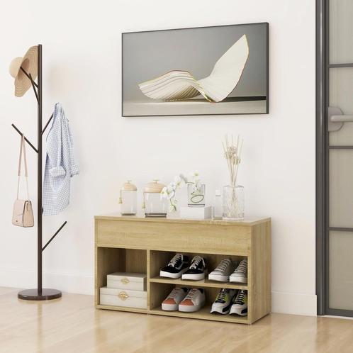vidaXL Schoenenbank 80x30x45 cm bewerkt hout sonoma, Huis en Inrichting, Kasten | Schoenenkasten, Nieuw, Verzenden