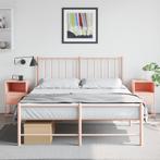 vidaXL Nachtkastjes 2 st 36x39x60,5 cm staal roze, Huis en Inrichting, Verzenden, Nieuw