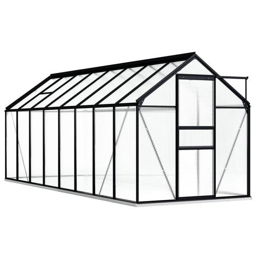 vidaXL Tuinkas met basisframe 9,31 m³ aluminium, Tuin en Terras, Kassen, Nieuw, Verzenden