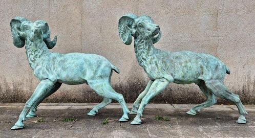 Sculpture dextérieur, Pareja de carneros - XXL - 115 cm -, Huis en Inrichting, Overige Huis en Inrichting