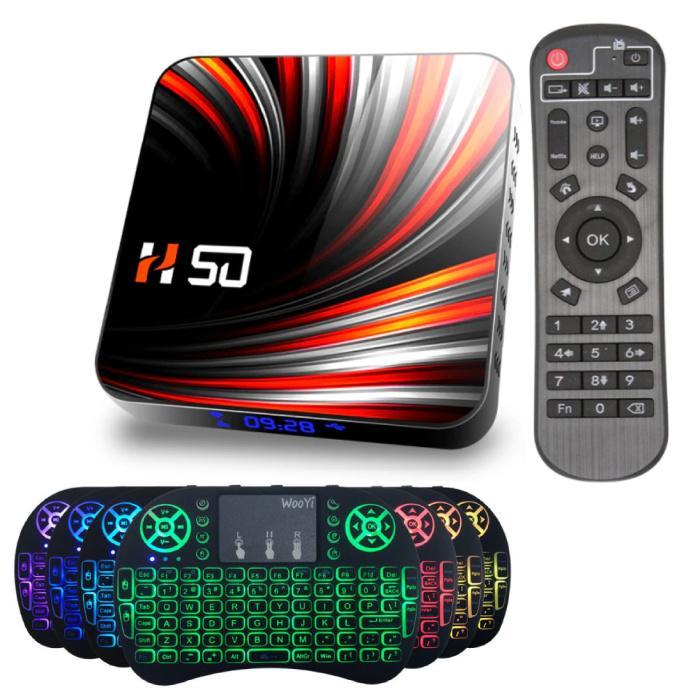 H50 TV Box Mediaspeler met Draadloos RGB Toetsenbord -, Audio, Tv en Foto, Televisie-accessoires, Nieuw, Verzenden