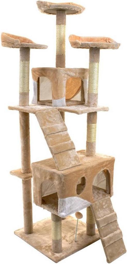 Krabpaal kattenboom XXL 170 x 49 x 49 cm beige, Dieren en Toebehoren, Krabmeubelen, Nieuw, Ophalen of Verzenden