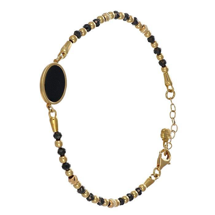 Armband - 18 karaat Geel goud Onyx, Bijoux, Sacs & Beauté, Bracelets