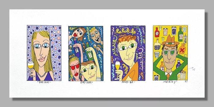 James Rizzi (1950-2011) - 2-D Pop Art - DRINK - DRINK - AND, Antiek en Kunst, Kunst | Designobjecten