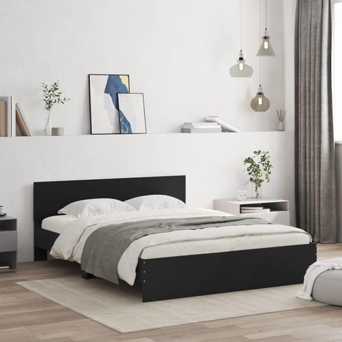 vidaXL Bedframe met hoofdeinde zwart 150x200 cm, Maison & Meubles, Chambre à coucher | Lits, Envoi