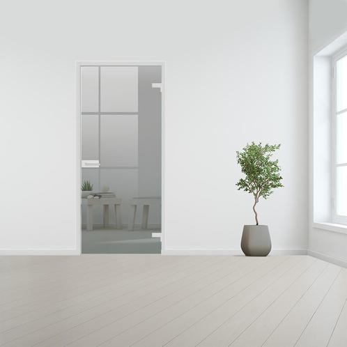 Glazen binnendeur voor opdek kozijn aluminium beslag-Rechtsd, Bricolage & Construction, Fenêtres & Moustiquaires, Envoi