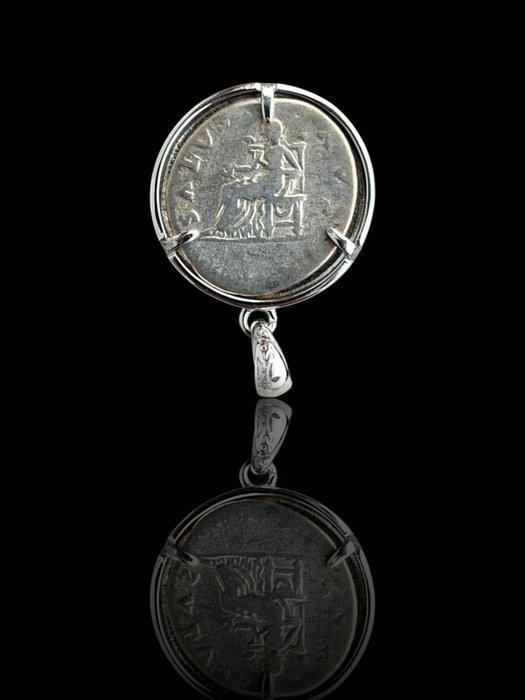 Oud-Romeins, Keizerrijk Zilver Munthanger - Keizer, Handtassen en Accessoires, Antieke sieraden