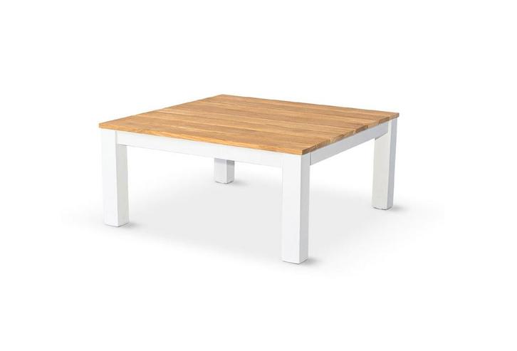 Suns Malmo aluminium loungetafel met teak blad 76 x 76 cm, Tuin en Terras, Tuinsets en Loungesets