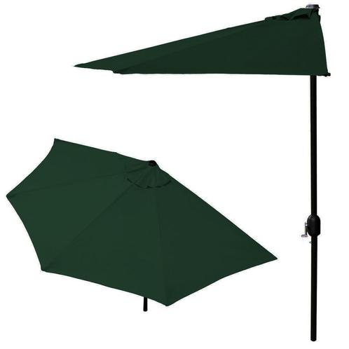 Functionele en stijlvolle halve parasol - 240 cm - groen..., Tuin en Terras, Parasols, Nieuw, Ophalen of Verzenden