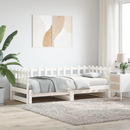 vidaXL Lit coulissant Blanc 2x(90x190) cm Bois de pin, Huis en Inrichting, Slaapkamer | Bedden, Verzenden