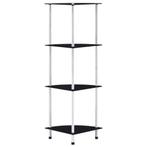 vidaXL Kastje 4-laags 30x30x100 cm gehard glas zwart, Huis en Inrichting, Kasten | Boekenkasten, Verzenden, Nieuw