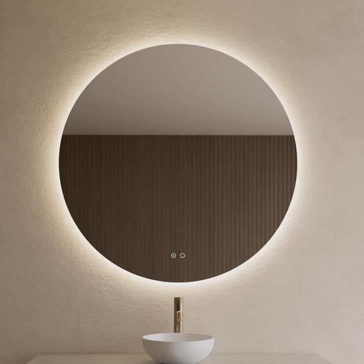 BWS Badkamerspiegel | Spark | Rond | met LED verlichting |, Doe-het-zelf en Bouw, Sanitair, Bad, Nieuw, Ophalen of Verzenden
