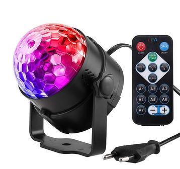 Disco bal bol verlichting licht LED lamp + VOICE & AFST. RGB, Verzenden