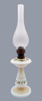 Lampe - Époque Mod. « Roses » Éclairage à pétrole -