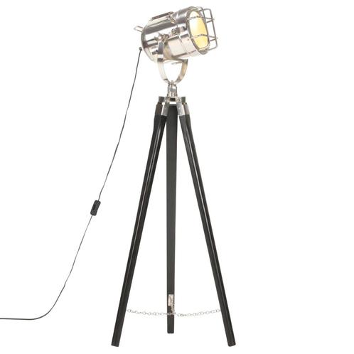 vidaXL Vloerlamp driepoot 97 cm massief mangohout zwart, Huis en Inrichting, Lampen | Overige, Nieuw, Verzenden