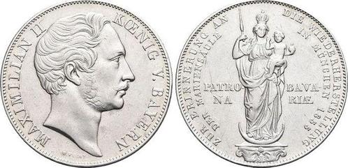 Doppelgulden 1855 Bayern Maximilian Ii Joseph 1848-1864, Postzegels en Munten, Munten | Europa | Niet-Euromunten, Verzenden