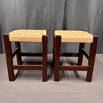 Kruk - Scandinavisch desgin. - Hout, Touw. - Set krukjes,, Antiek en Kunst