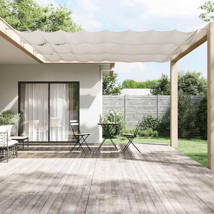 vidaXL Luifel verticaal 140x800 cm oxford stof wit, Tuin en Terras, Parasols, Nieuw, Verzenden