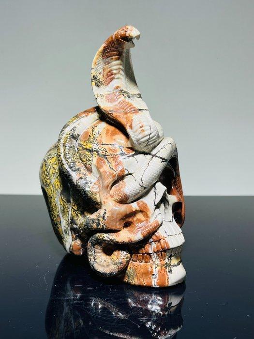 Zeer mooie jaspis schedel - realistisch - AAA++ kwaliteit, Verzamelen, Mineralen en Fossielen