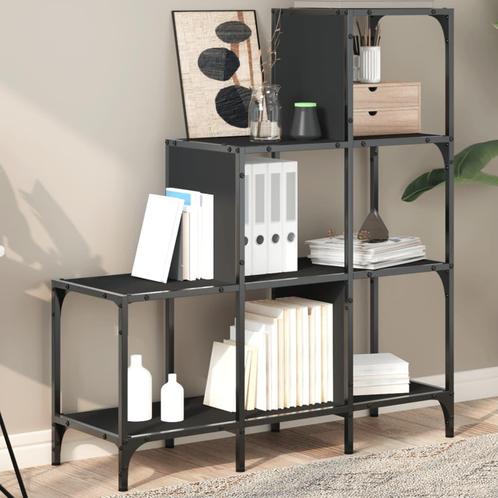 vidaXL Boekenkast 92x30x102 cm bewerkt hout en metaal zwart, Huis en Inrichting, Kasten | Boekenkasten, Nieuw, Verzenden