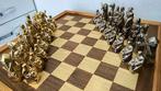 Schaakspel - don Chisciotte - verguld witgoud en geelgoud