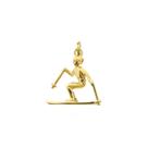 Gouden hanger van een skiër (wintersport, skien), Handtassen en Accessoires, Bedels, Ophalen of Verzenden, Gebruikt, Goud, Overige merken