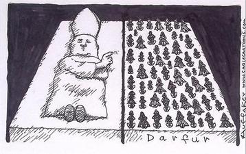 Pentekening Amerika - Darfur en de paus (lijst optie) beschikbaar voor biedingen
