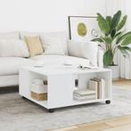 vidaXL Salontafel 80x80x40 cm bewerkt hout wit, Verzenden, Nieuw