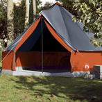 vidaXL Tente familiale tipi 10 personnes gris et orange, Caravans en Kamperen, Tenten