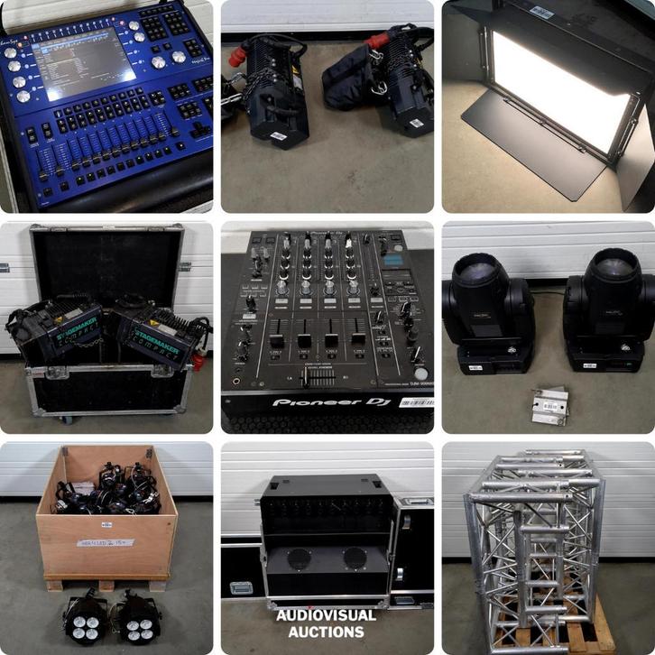 Licht, Geluid en Rigging veiling sluit op Ma 23/03 vanaf 19u, Musique & Instruments, Lumières & Lasers, Enlèvement