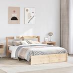 vidaXL Bedframe met hoofdbord massief grenenhout 120x200 cm, Verzenden, Nieuw