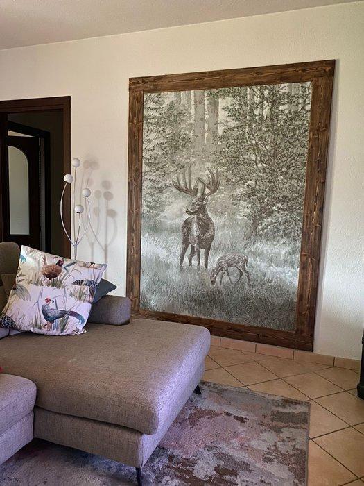 Jacquard wandtapijt in groene alpaca-wol - 185x140cm - Ezel, Antiek en Kunst, Antiek | Tapijten, Tafelkleden en Textiel