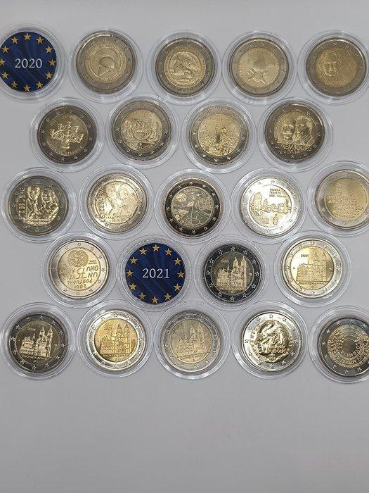 Europa. 2 Euro 2020/2021 (21 monedas) (Zonder Minimumprijs), Postzegels en Munten, Munten | Europa | Euromunten