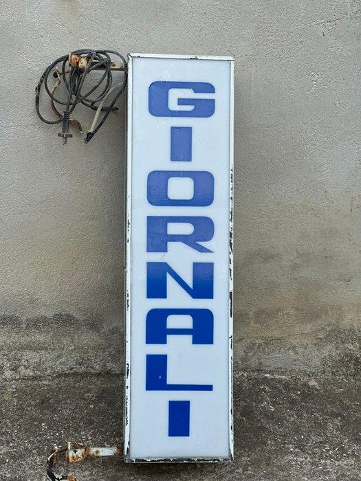 vintage krantenbord - Lichtbord - Metaal, Plastic, Antiek en Kunst, Antiek | Wandborden en Tegels