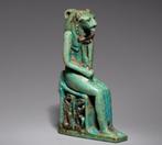 Égypte ancienne Faience Amulette de la déesse Sekhmet. Basse, Collections
