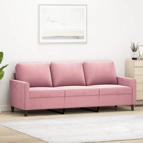vidaXL Driezitsbank 180 cm fluweel roze, Huis en Inrichting, Zetels | Zetels, Nieuw, Verzenden