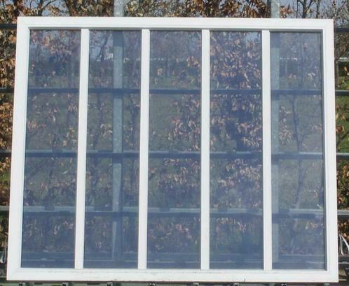 pvc raam , chassis 193 x 160 wit / kwartsgrijs, Doe-het-zelf en Bouw, Raamkozijnen en Schuifdeuren, Inclusief glas, Nieuw, Kunststof