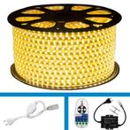 LEDStrip Warm wit - 10 meter in een ROL - 220V - 5050 SMD -, Maison & Meubles, Lampes | Autre, Ophalen of Verzenden