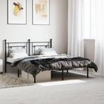 vidaXL Bedframe met hoofdbord metaal zwart 160x200 cm, Huis en Inrichting, Slaapkamer | Bedden, Verzenden, Nieuw